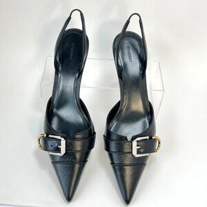 Givenchy Voyou Pointed Pumps Leather Slingback Kitten Heel Women Shoes Size 40.5